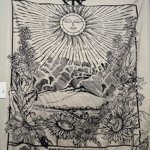 Sun and Floral Tapestry Wall Decor
